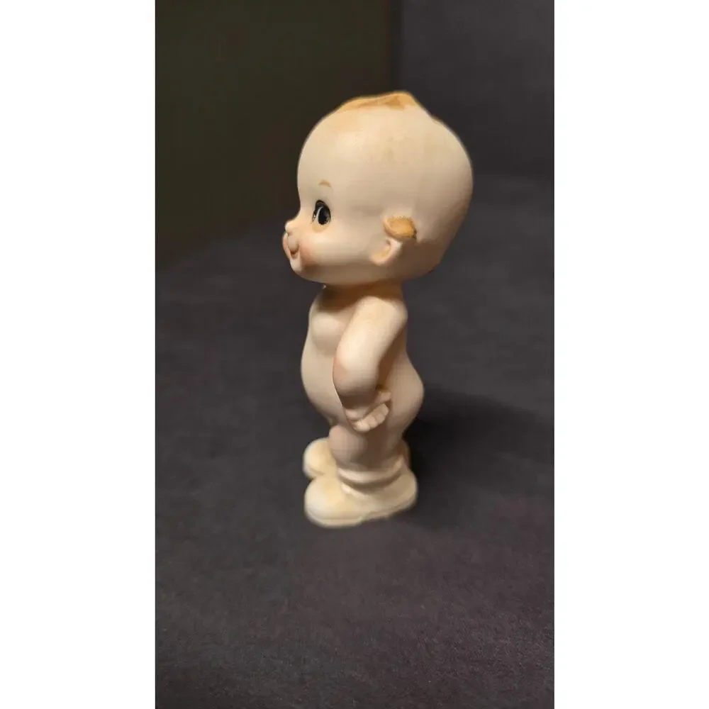 Vintage Japan Porcelain Baby Figurine Kewpie Doll Beige Small Decor Cute
